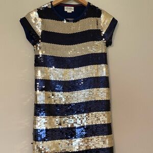 Short sequined navy gold dress Johnnie B Boden